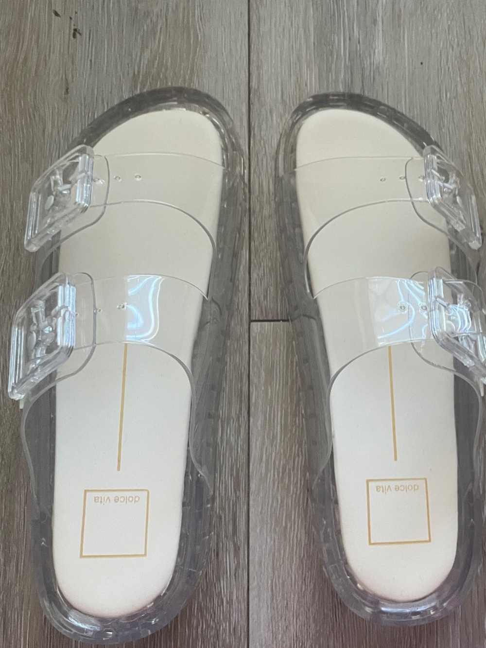 Dolce Vita Clear Double-Buckle Jelly Sandals